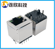 RJ45網絡接口180度直插式RJ45連接器直插帶LED燈